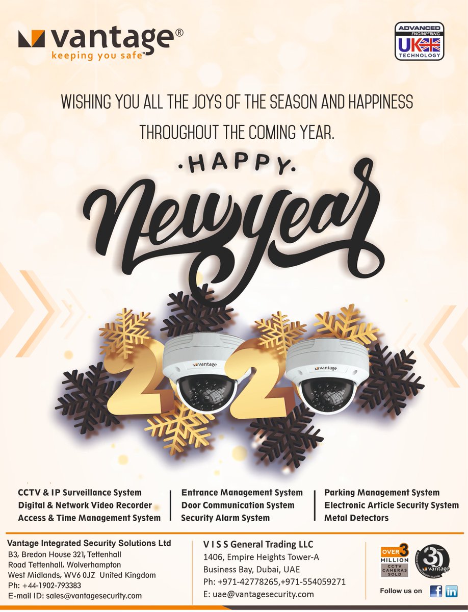VantageSecurity's tweet image. Vantage Family Wishes You A Very Happy New Year !
Contact Us Now- goo.gl/kREiin 
#Vantage #Security #keepingyousafe #cctv #surveillance #accesscontrol #alarmsystems #entrancemanagement #turnstiles #barriers #metaldetectors #parkingmanagement #videodoorphone #smarthomes