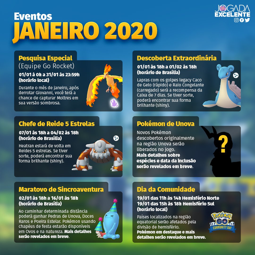 Jogada Excelente on X: Chefes de Reide disponíveis com o início do Evento  Festas do Pokémon GO 2019.  / X