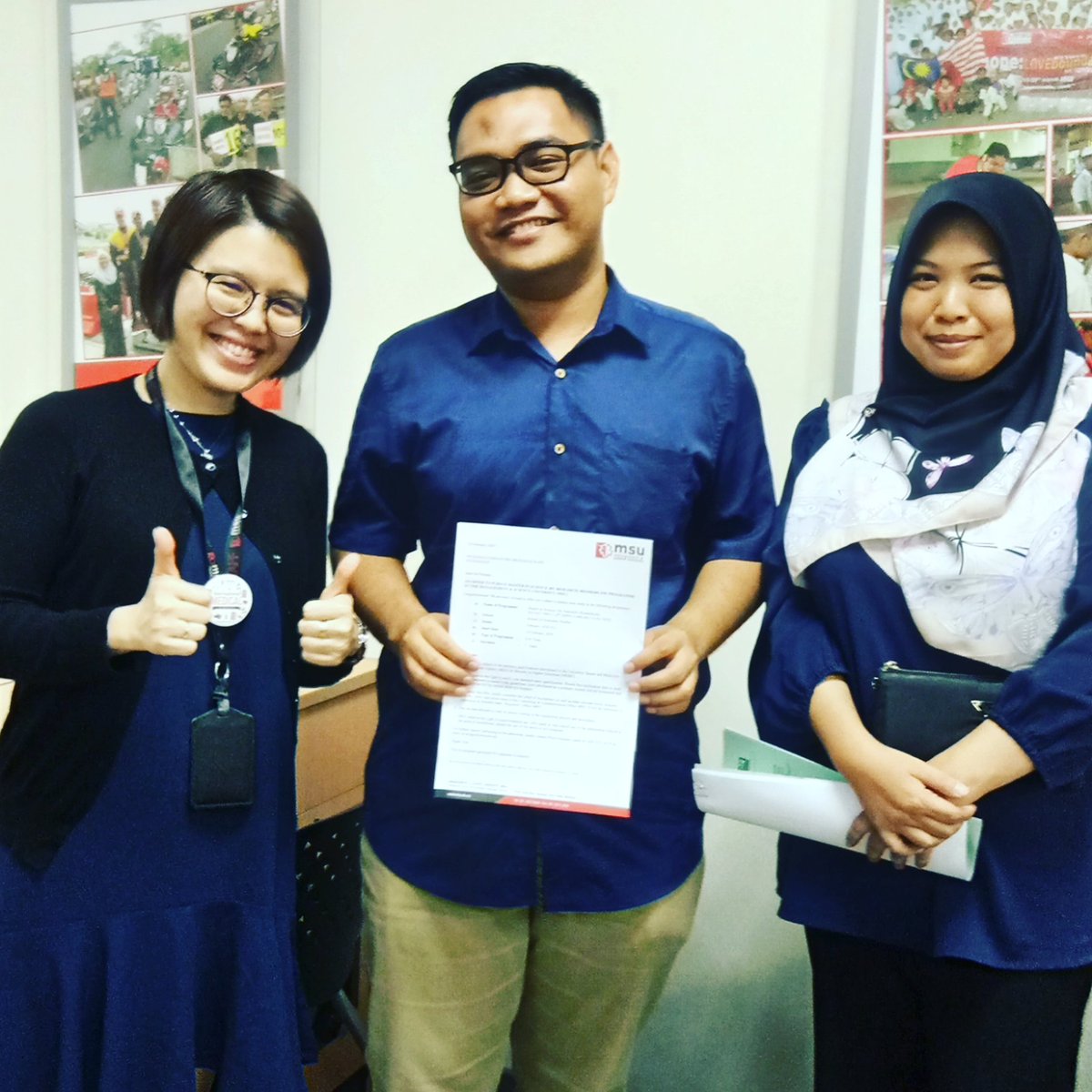 There is no end to education.  Welcome back to @MSUIMS Farhan Rawi who have completed BMS program and today joining Post grad program @MSUmalaysia. Wish you all the best!