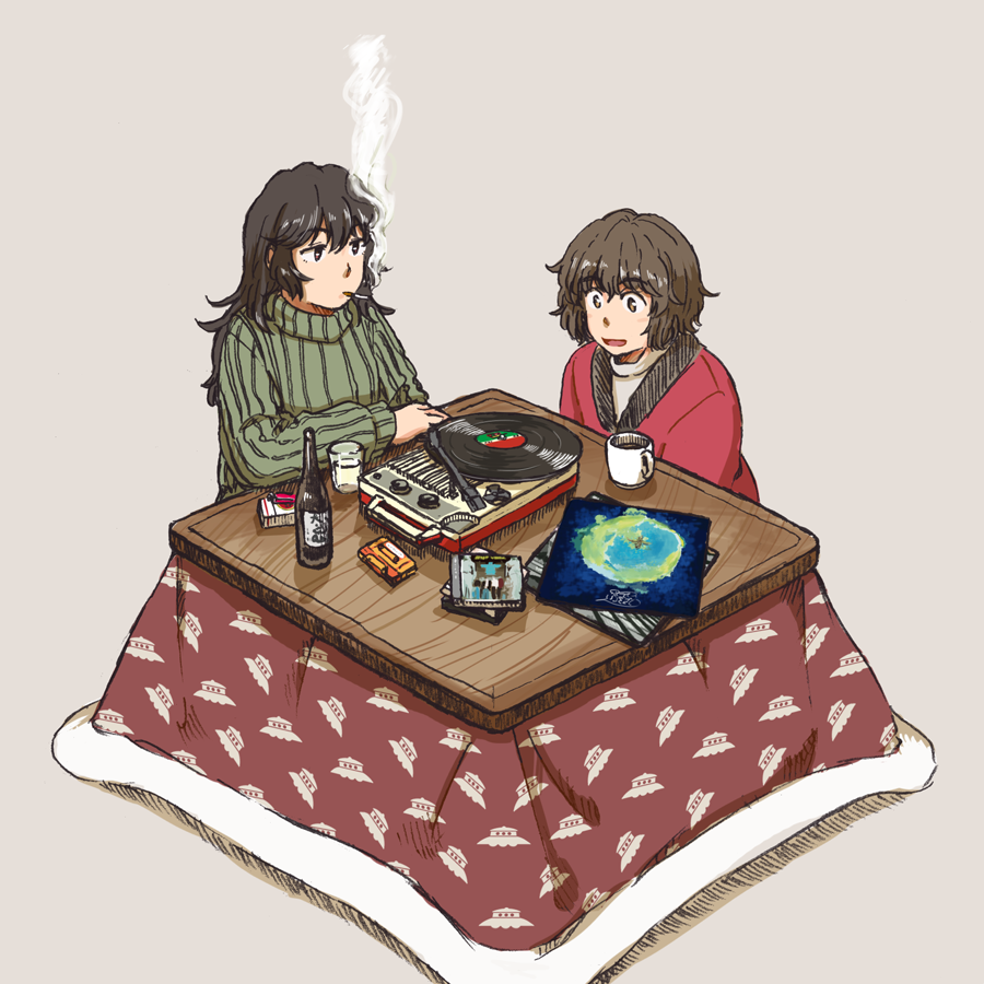 コタツとどてら絵(再掲) 