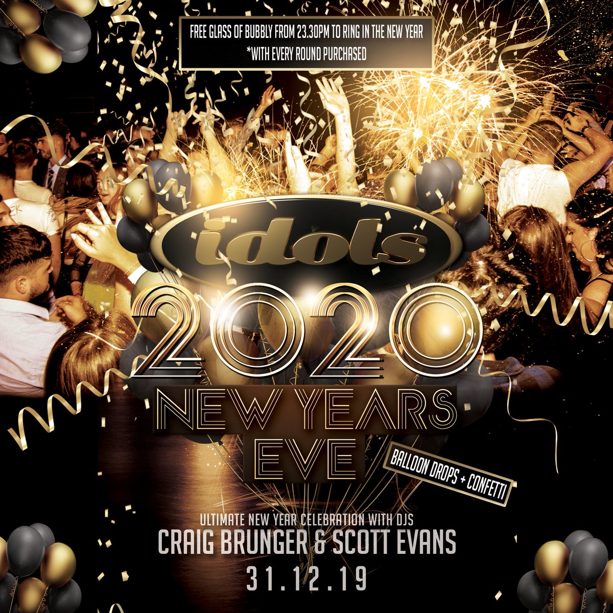 IdolsSwansea's tweet photo. N E W Y E A R S E V E A T I D O L S
FREE ENTRY before 10pm
#thebestpartyvenueinswansea #newyearseve2020 #idolsswansea https://t.co/6jM3EtUPgB