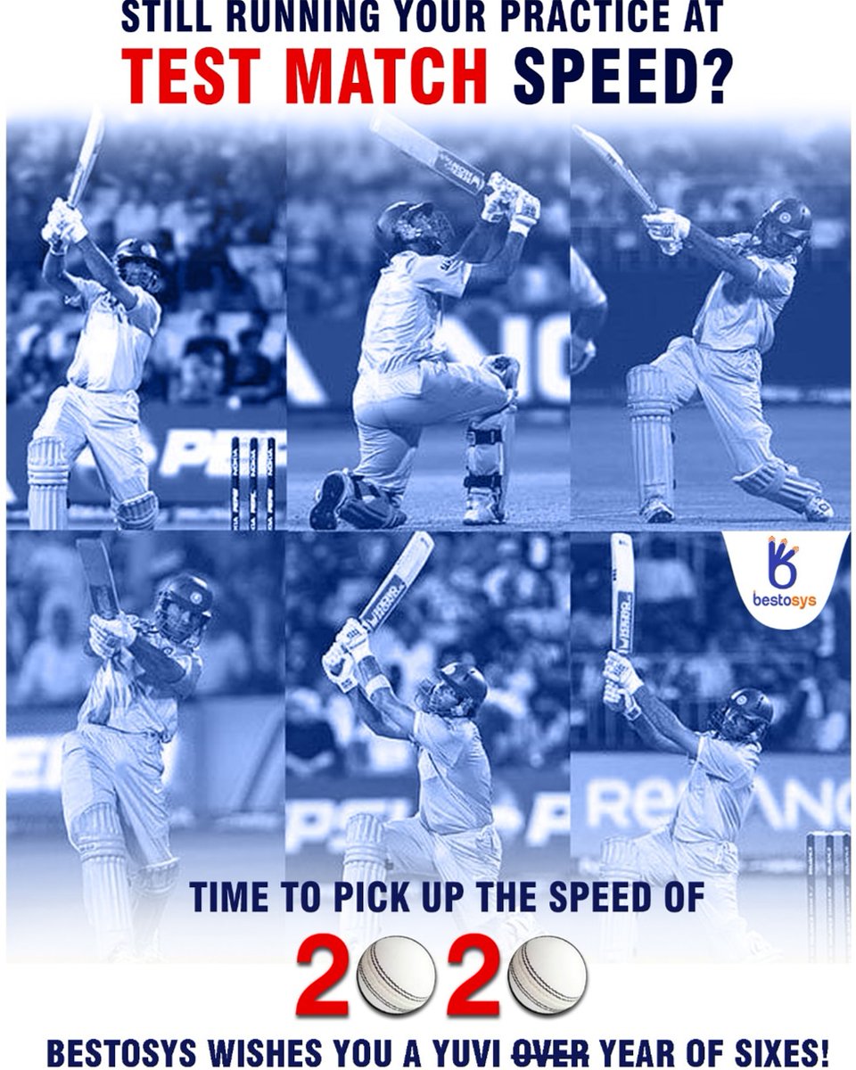 BestoSys's tweet photo. The 20-20 format of Cricket has raised the average run rate to 7.5 (from 3.5 in test matches)! 
As we welcome the New Year 2020, it's time to raise your practice growth rate too. It's time to start with Bestosys :-) 
#practicegrowthsoftware  #HappyNewYear #NewYear2020 #bestosys https://t.co/Cave0AxlZF
