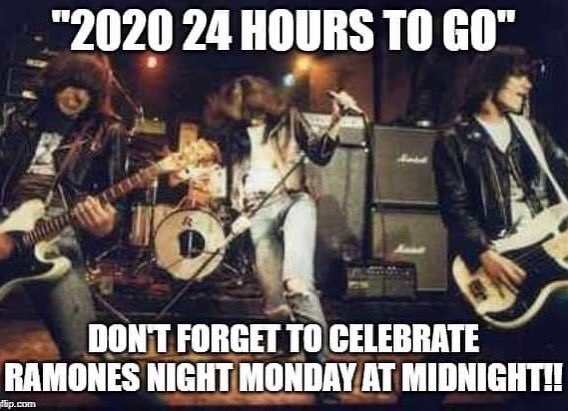 willaymerich's tweet photo. Just a reminder please sedate responsibly tonight! Get an #Uber if ya drink too much #Ramones #NYE #NYE2020 #NYE2019 #RamonesTime #RamonesNight #happynewyear2020 #HappyNewYear https://t.co/Z2grKX0Eab
