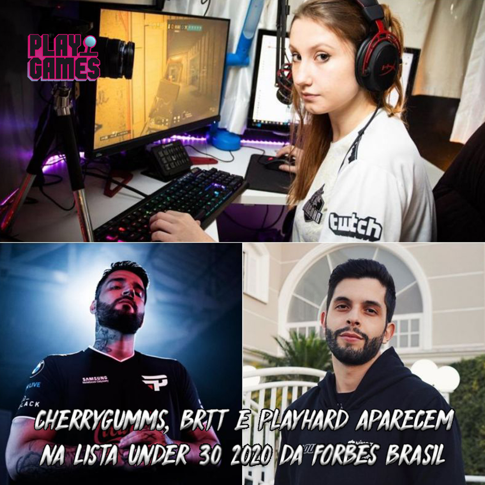 PlaygamesBras's tweet photo. Nicolle @Cherrygumms, sócia e CEO da @blackdragonsBR, Felipe @brttOficial, pro-player da @paiNGamingBR e pentacampeão do CBLoL, e Bruno @brunoplayhard, sócio e CEO da @LOUDgg, são os representantes dos esports na lista dos Under 30, formulada pela @ForbesBR Brasil. https://t.co/zc7tcVq4yT