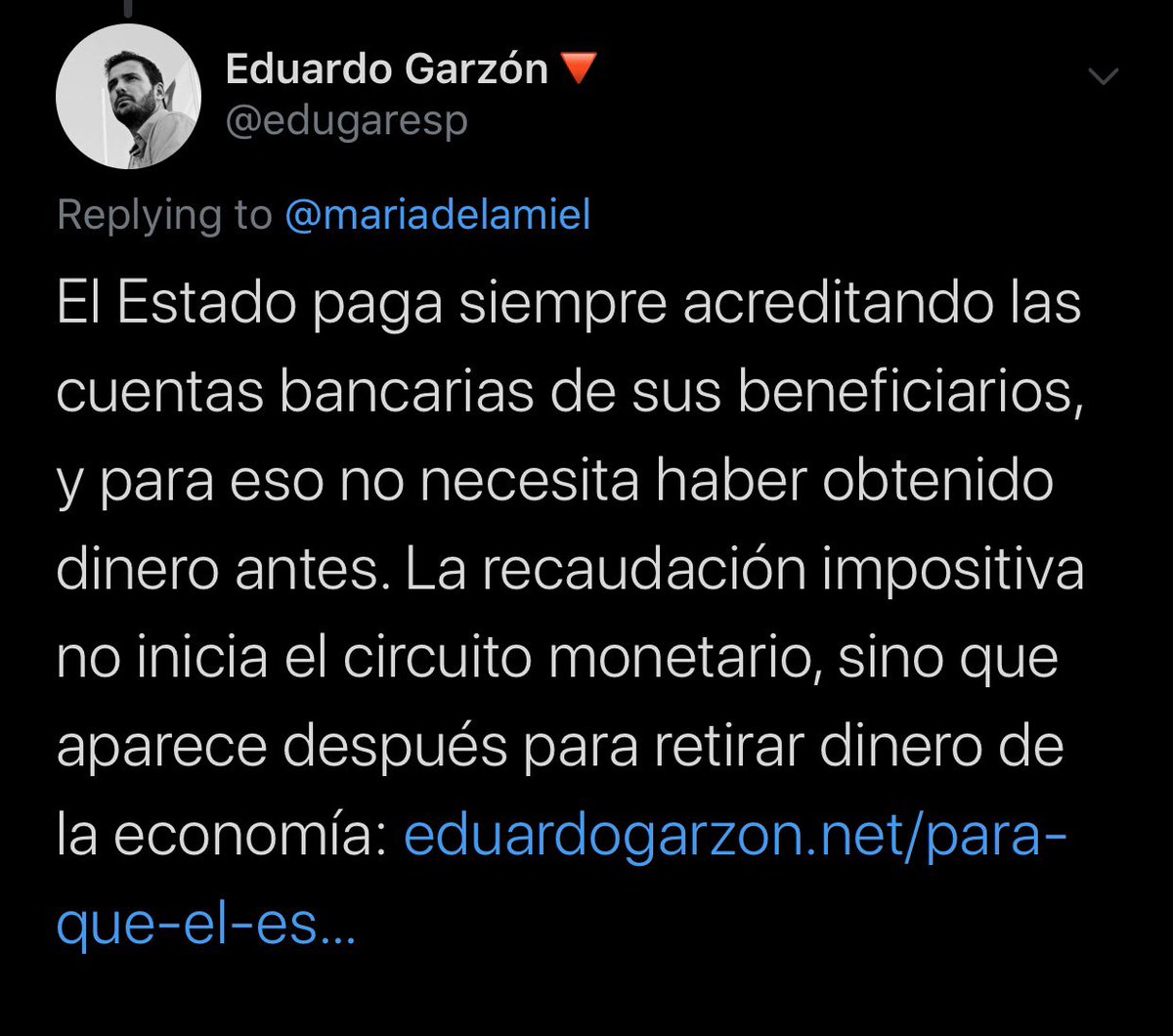 paulgreenc's tweet photo. @JMilei Y a su vez el Estado paga sin dinero, y así se completa el ciclo perfecto! Evidentemente no entendemos nada... Para mejor, el Sr. es casi profe de Economía! https://t.co/smcHZbxtyN