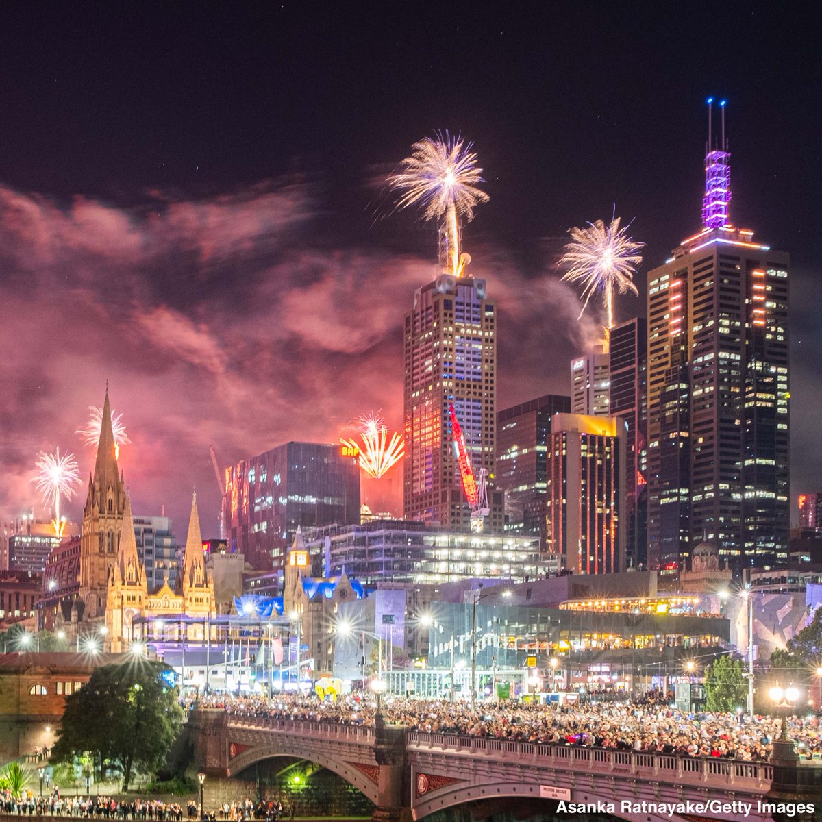 ABC's tweet image. HAPPY NEW YEAR: Australia, South Korea and more ring in 2020 with astonishing fireworks displays. abcn.ws/36e2QII #NewYearsEve