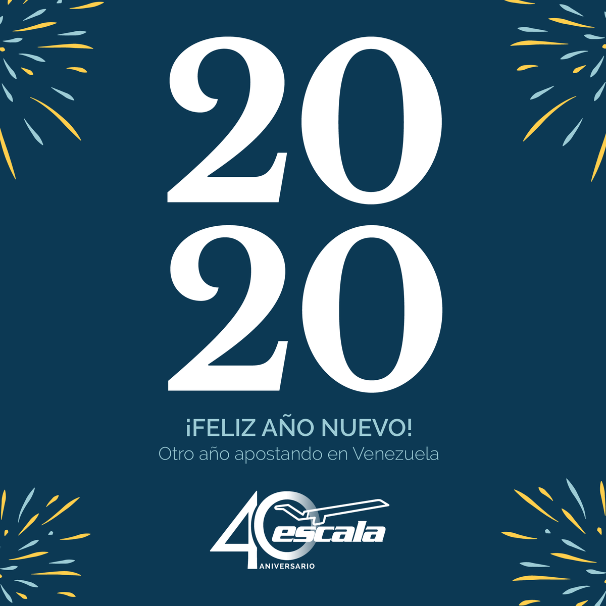 GrupoEscala's tweet photo. Grupo Escala les dese Feliz Año Nuevo 2020!!! https://t.co/9MNxl9JJqA