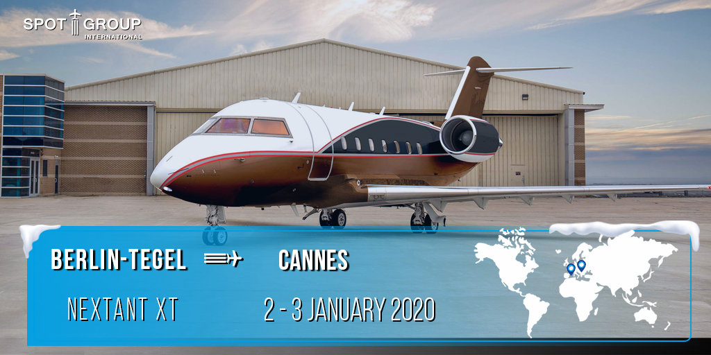 Spot_Group's tweet photo. Check our empty leg availability from #Berlin_tegel city to #Cannes, onboard of #NextantXT.
For more destinations and more flights, head to our website: https://t.co/YJpXsvLeGH
For booking, please, contact: sales@flyspotair.com
#EmptyLeg #bizav #jetavailability
#HappyNewYear https://t.co/ayMChwKtRw