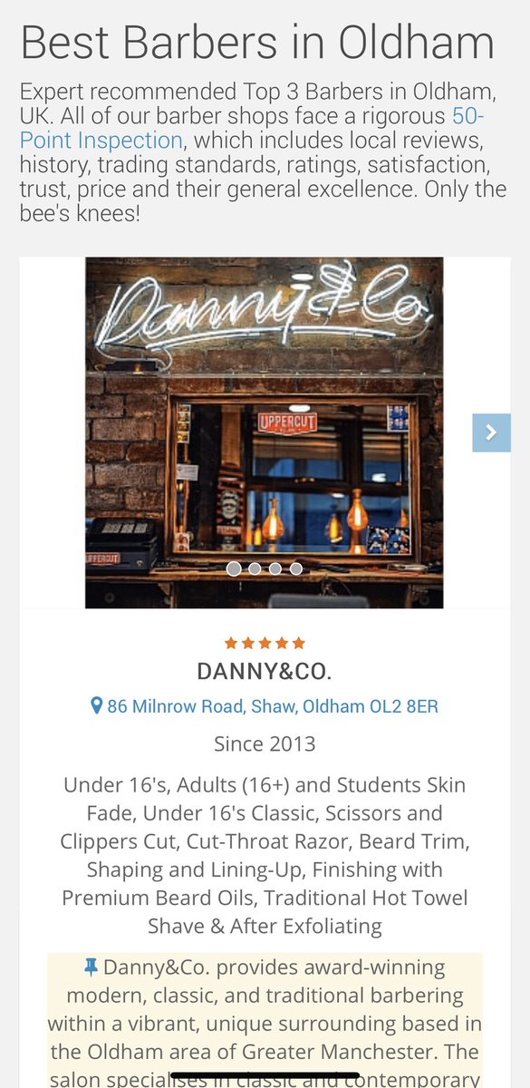 dannyandco's tweet photo. Second year in a row best barbershop in Oldham! Thank you to all my wonderful staff. 2 new shops coming in the new year. 🥶🥶🥶 https://t.co/Dr0OyFto0a
