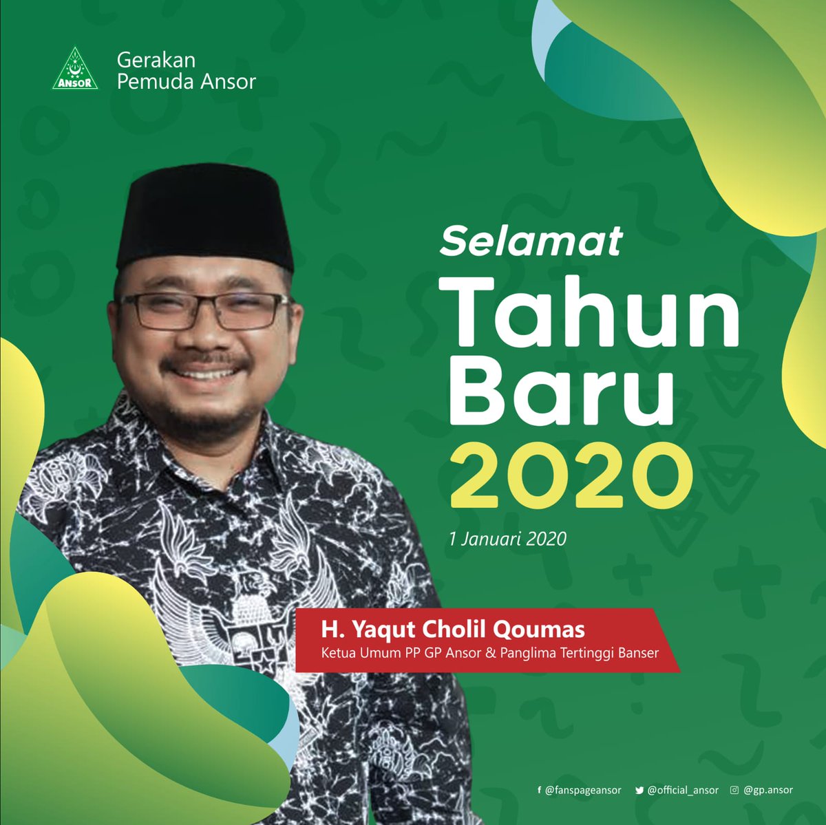 om_iswdg's tweet photo. #HappyNUYear 2020 
Semoga GP Ansor dan Banser di tahun 2020 semakin masif dalam #NgajiNgaderMakaryo 
Mencetak kader Unggul, Sholeh dan semakin dibutuhkan masyarakat dan bangsa Indonesia. 
@GPAnsor_Satu @GunRomli https://t.co/F0tlSftiuO