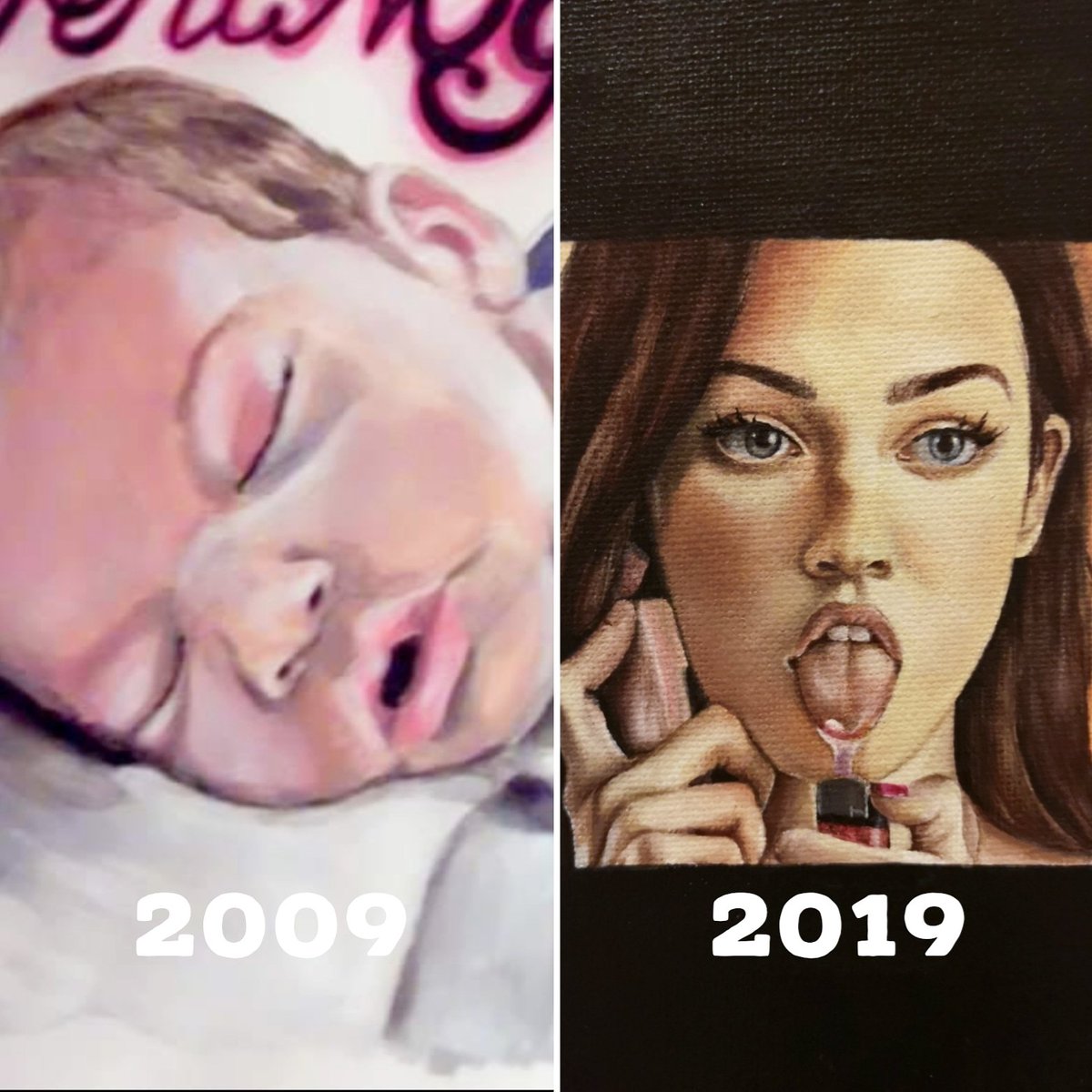 micamakesstuff's tweet photo. #10yearchallenege #2009vs2019 

Maybe I shouldn't be quiiiite so hard on myself? https://t.co/pMChYaqxDD