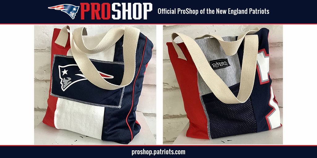 PatriotsProShop's tweet image. Check out the Refried Tote Bag!  Each bag is upcycled from overstocked ProShop inventory like player jerseys, sweats, and t-shirts!  Shop Now: proshop.patriots.com/t/Refried #Refried #PatriotsProShop #Upcycled