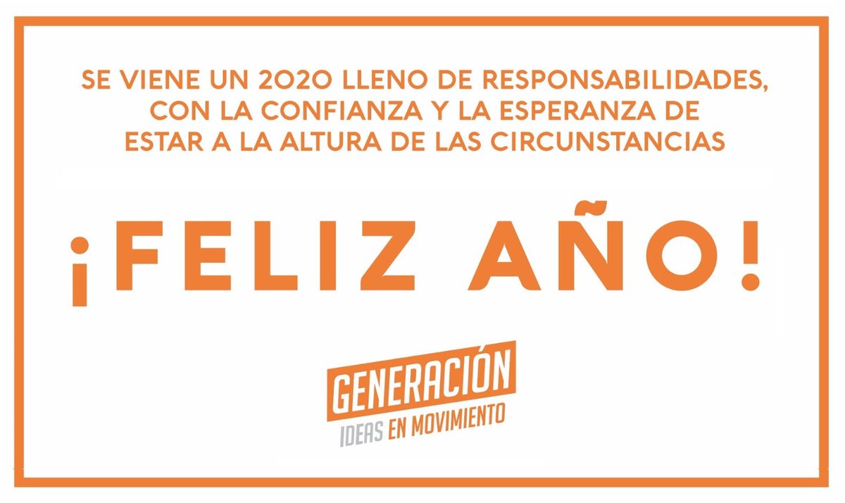 GENERACION_uy's tweet photo. Por un 2020 con el compromiso y entusiasmo de siempre, ¡feliz año! 🍊🧡 https://t.co/YCuvXO4zl9