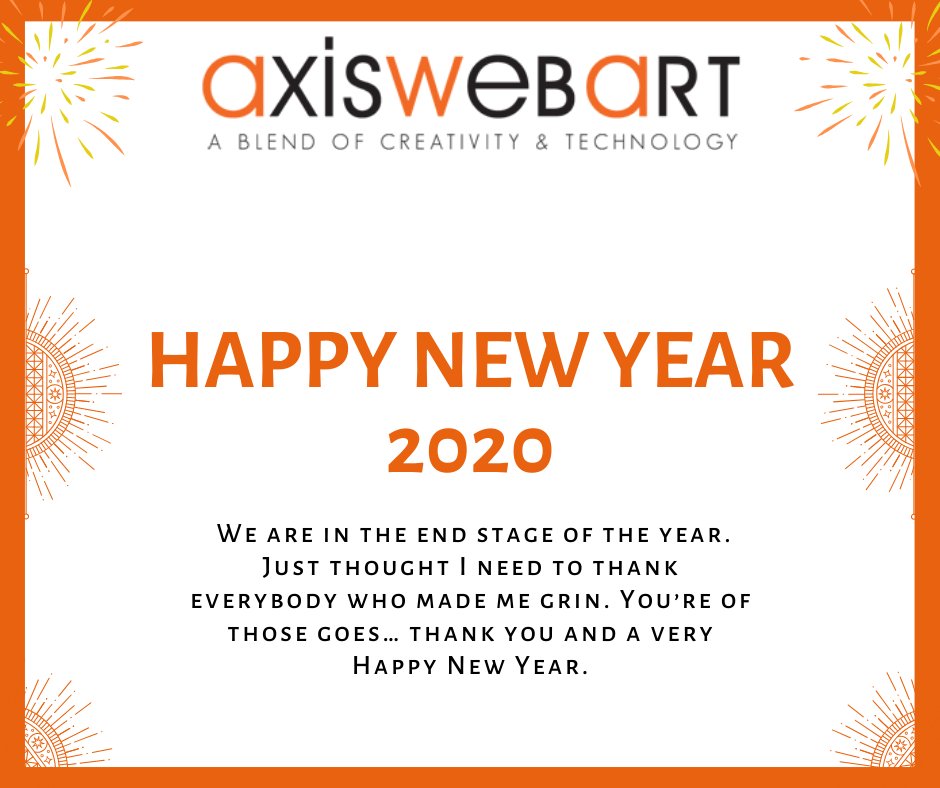 AxisWebArt's tweet photo. May this year bring new happiness, new goals, new achievements and a lot of new inspirations in your life. Wishing you a year fully loaded with happiness.

#happynewyear2020  #Axiswebart #webdevelopmentcompany https://t.co/fGA8EpTFWA