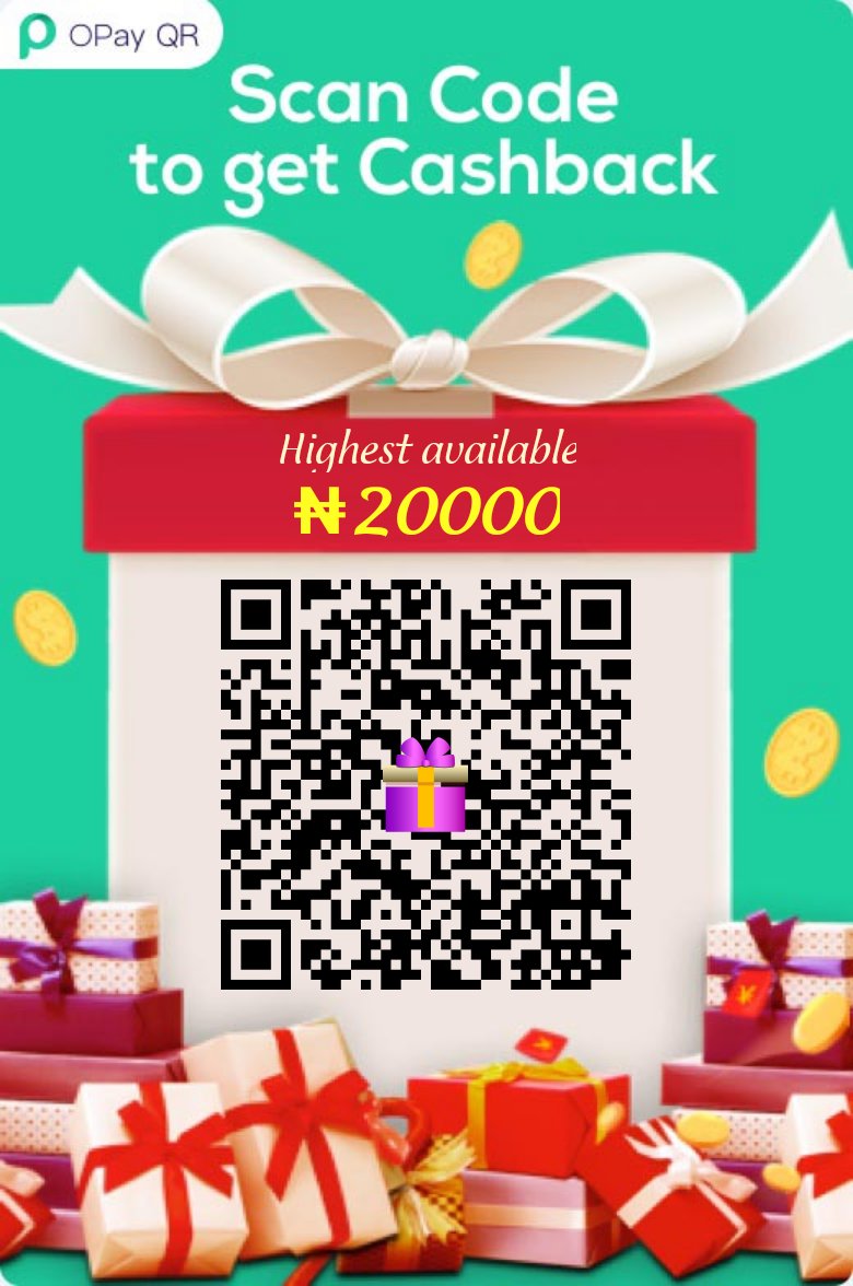 WebplanetC's tweet photo. 【Opay QR】Get ₦100 for new users! And up to ₦20,000 for old users!
Save the cashback QR then open your Opay app, scan the cashback QR to get a cash coupon. You can use this cash coupon to pay in Opay QR.
Click to open Opay: https://t.co/j4e6cPPmbJ https://t.co/7IcOPXq57Q