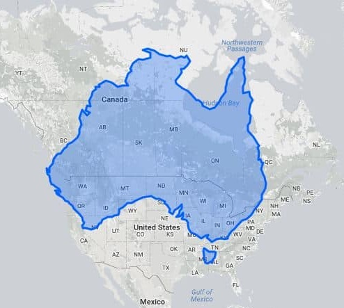 This is a map of the #Bushfires burning in Australia.  
For perspective, here also is a map of Australia overlaid on North America.

We're in a #ClimateEmergency. This is the beginning. The easy part. Anyone opposing #climateaction is an enemy to all of humanity.
#cdnpoli #abpoli