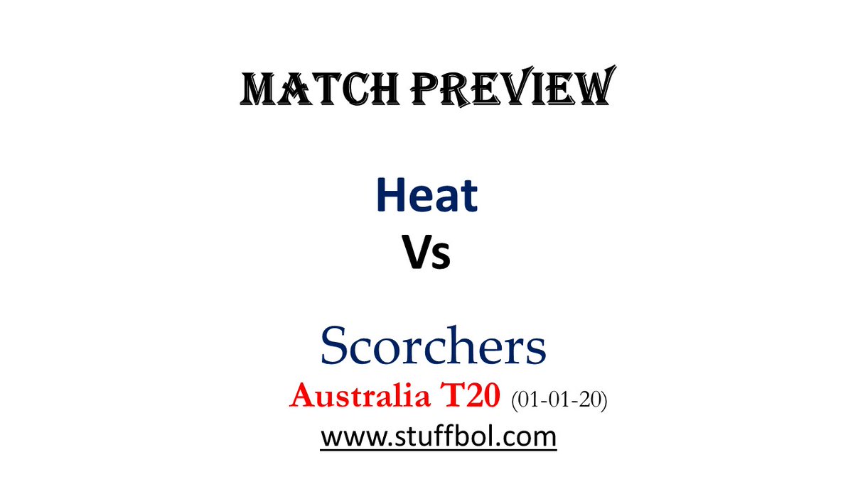 StuffBol's tweet photo. Click the link here --> https://t.co/IzwmWieiCh <--

For Match Preview of Brisbane Heat Vs Perth Scorchers

#BBL09 #BBL #BringTheHeat #MADETOUGH #HeatVScorchers #BHvPS #BHvsPS #PSvBH #PSvsBH #HeatVsScorchers https://t.co/s4cGCArL9R