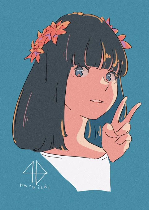 先日妹の誕生日に描いたイラストです。誕生日おめでとう!? 