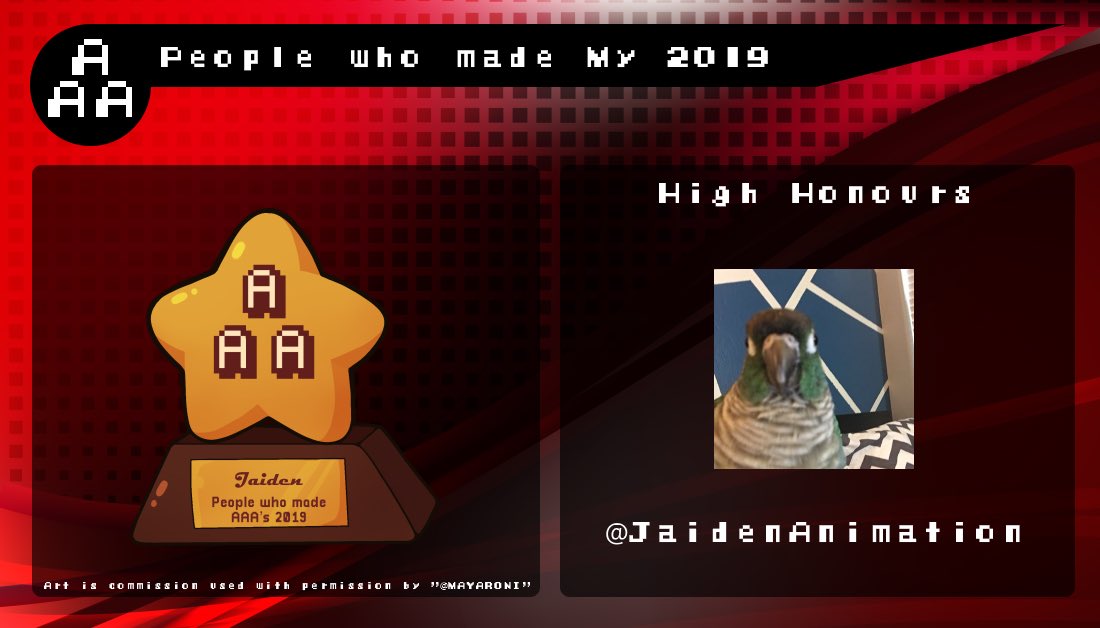 ModelAAA90's tweet image. #PeopleWhoMadeMy2019
Thank you @JaidenAnimation. Not just for your fun slice-of-life animations, but for also showing me a new &amp;amp; quirkier side of YouTube with names like TheOdd1sOut &amp;amp; Mr. Beast.

I look forward to 2020 with you! 😊