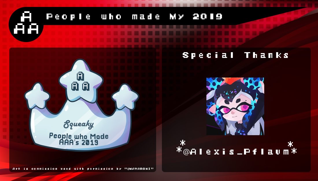 ModelAAA90's tweet image. #PeopleWhoMadeMy2019
Thank you x3,000 @Alexis_Pflaum for 2019. Your #Splatoon3 Fan Project was an adventure I enjoyed the whole way through. Seeing all the possibilities for the 3rd game... I hope it all comes true for you!

Here’s to a fun &amp;amp; successful 2020! ☺️