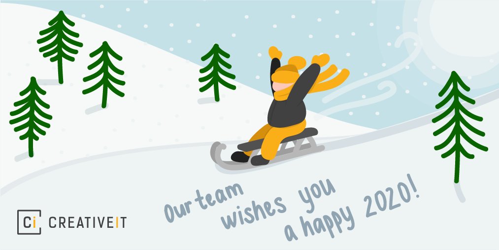 CreativeITeam's tweet photo. 🥳 We say thanks to 2019 for opportunities, new challenges and people, and say hello to 2020!

⛄️ Happy #holidays to everyone! https://t.co/EfBDUribMC