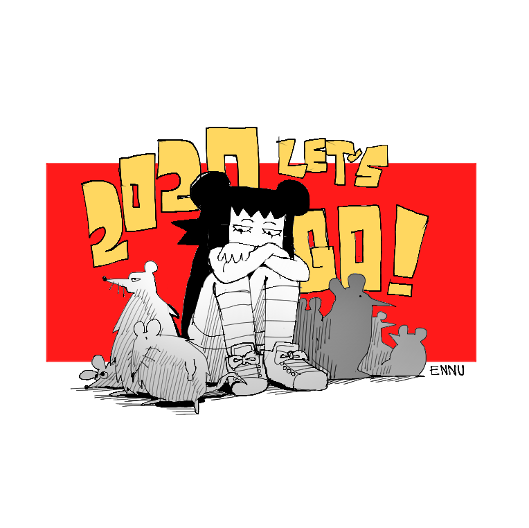 NEW YEARS doodles! not exactly 2020 yet but WOOOOO!!!
year of da rat 