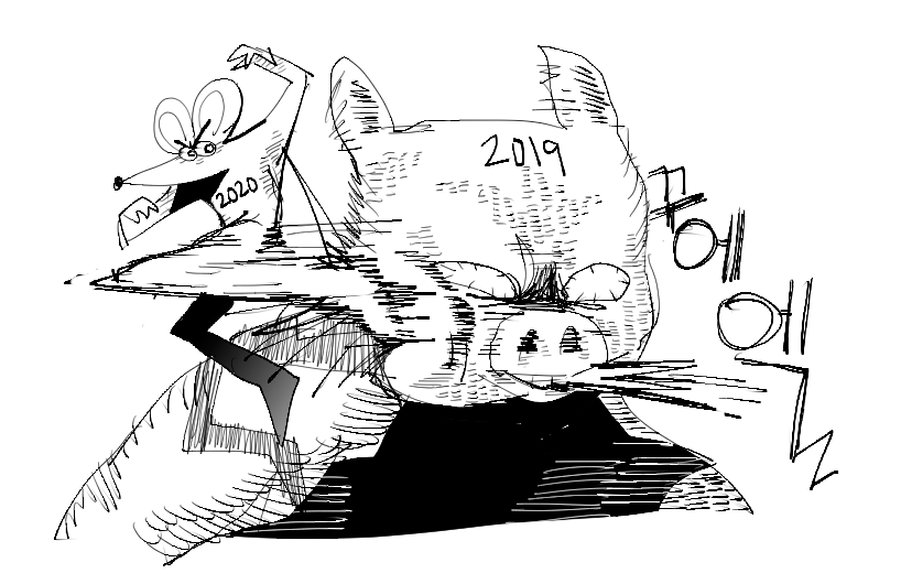 NEW YEARS doodles! not exactly 2020 yet but WOOOOO!!!
year of da rat 
