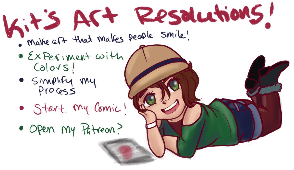 Kit_N_Kadoodle's tweet photo. As I say goodbye to 2019 I hope that the next year allows me to continue to grow as an artist. Here are some of my goals for 2020! #artresolutions https://t.co/CCepah4zRf