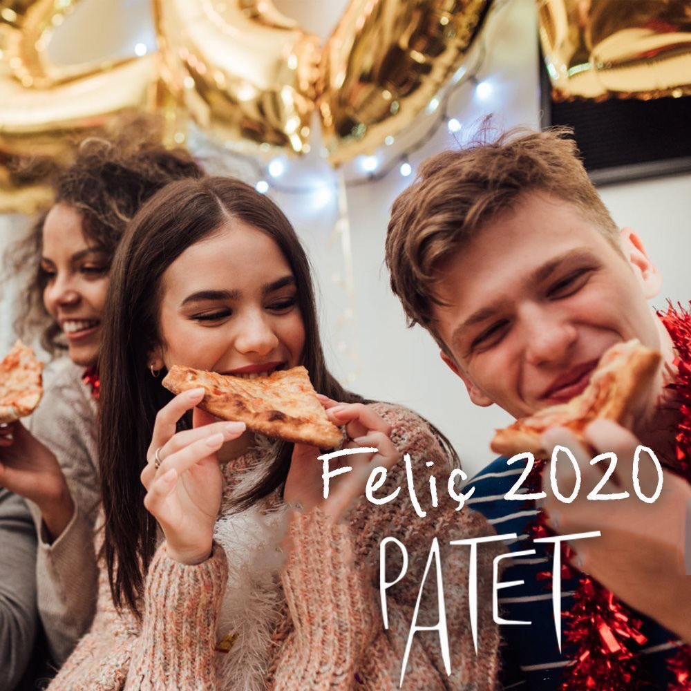 PatetPizza's tweet photo. Celebra el Fi d'Any amb una autèntica pizza artesana Patet!
Tot l'equip de Patet us desitja un Feliç 2020!!!

#pizza #capdany #happynewyear #sopempizza #feliç2020 #patetpizza #pizzaPatet #Patet https://t.co/GkQCjyhLVa