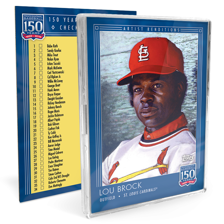 CardboardStats's tweet image. Looks like #150YearsofBaseball is finished as a 1-132 checklist card is included with the set.

#130 Robin Yount, Brewers - Records &amp;amp; Award Winners
#131 Alex Rodriguez, Yankees - Historic Moments
#132 Lou Brock, Cardinals - Artist Renditions

Brock artwork by @GraigKreindler