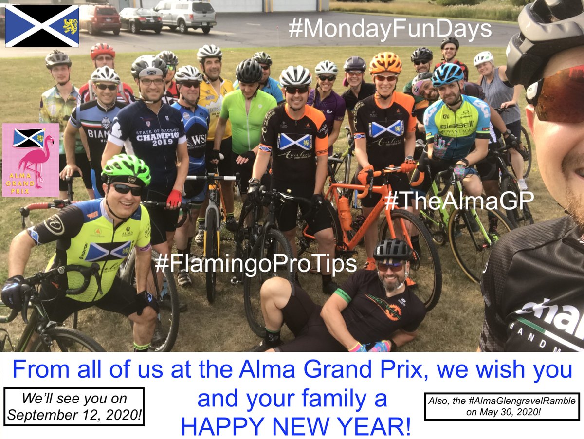 TheAlmaGP's tweet photo. We hope you and your family have a most excellent 2020! Let's wrap up 2019 with more amazing artwork and selfies from our #MondayFunDays with #TheAlmaGP, and more hashtags than you can shake a flat tubular at! #cyclocross #cyclocrossbike #cxiscoming #flamingoprotips https://t.co/yCZwMNClw3