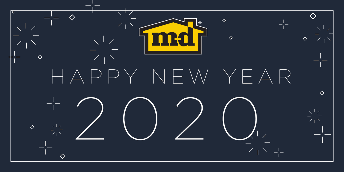 Happy New Year from everyone at M-D. We will be closed January 1st so our team members can spend time with family and friends.

#MDBuildingProducts #HappyNewYear #Happy2020 #DIY