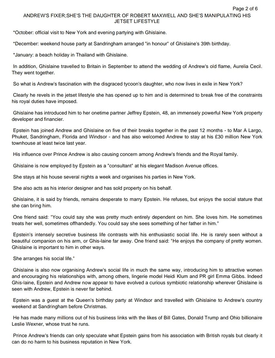 And the truth will set you free ...Andrew's Fixer:She's the daughter of Robert Maxwell and she's manipulating his jetset lifestyleThe Evening Standard (London)January 22, 2001