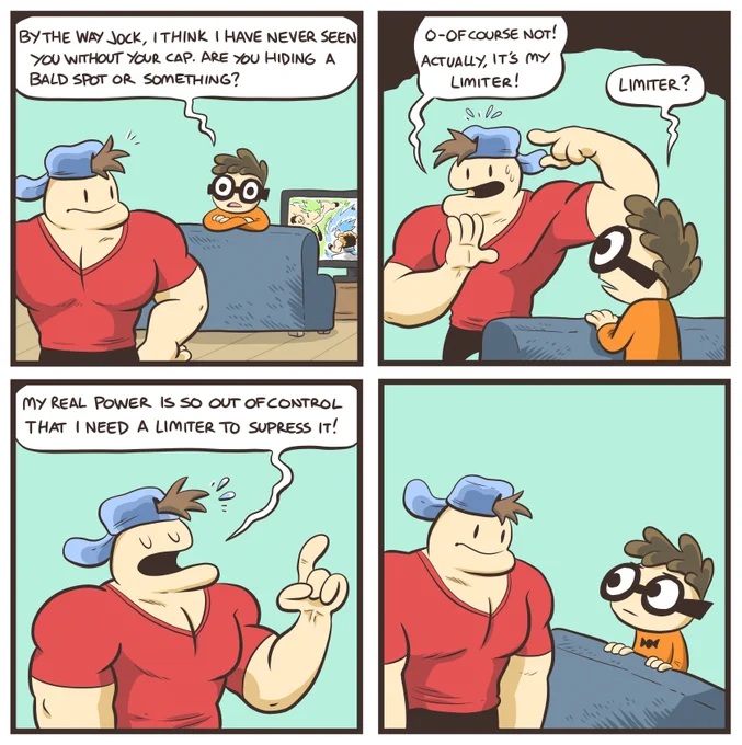 Nerd and Jock comic arc from 2019: Jock's limiter 