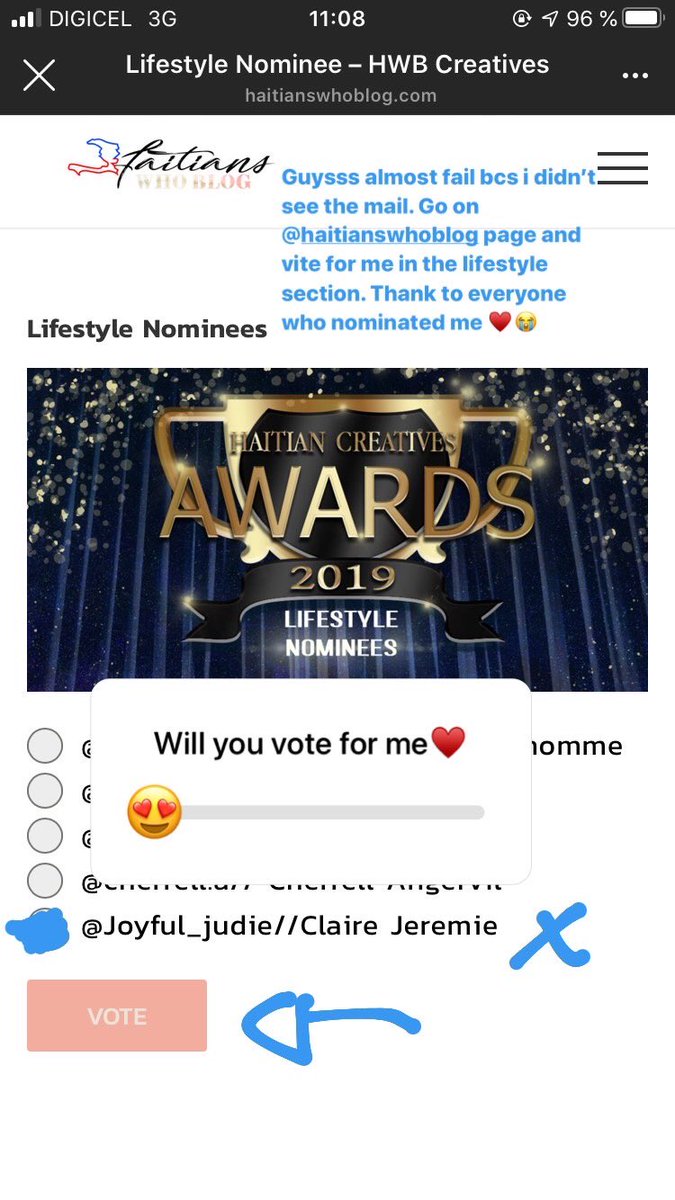 Naraemonia's tweet photo. GUYS I MADE IT. Voting already started a few days ago and i didnt even know please go on @HaitiansWhoBlog Instagram link in their bio and vote for your girl. Will take you 2 minutes max 😭#RETWEEET https://t.co/wioBILd8cj