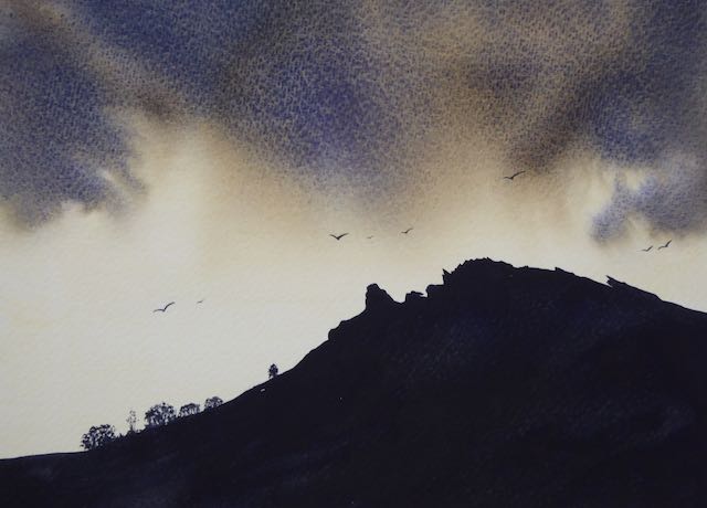 LesleyLinleyArt's tweet photo. A painting from a few months ago, Ramshaw Rocks - Peak District. Looking forward to publication of my #painting #mountainscenes #watercolour #book 2020. @SearchPress @StCuthbertsMill #highland #Skye https://t.co/2Nb3OIUXU0