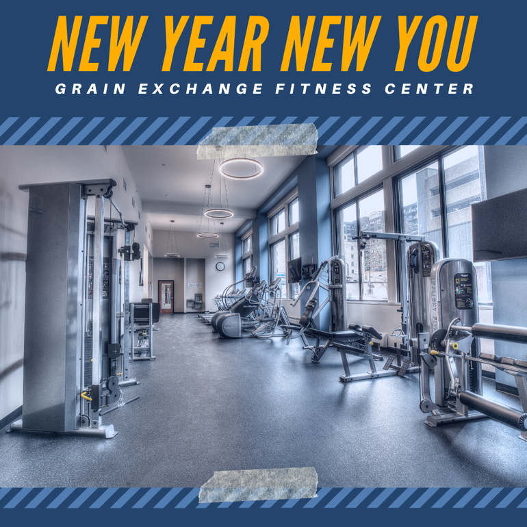grainexchbldg's tweet photo. NEW YEAR NEW YOU! Kick off your 2020 fitness plans the right way in the Grain Exchange Fitness Center! With a variety of cardio and weight machines, a yoga studio, and free weights, your #goals are achievable! Stop by suite 111 in the Main Building for more information! #2020 https://t.co/NxKfYDL7HW