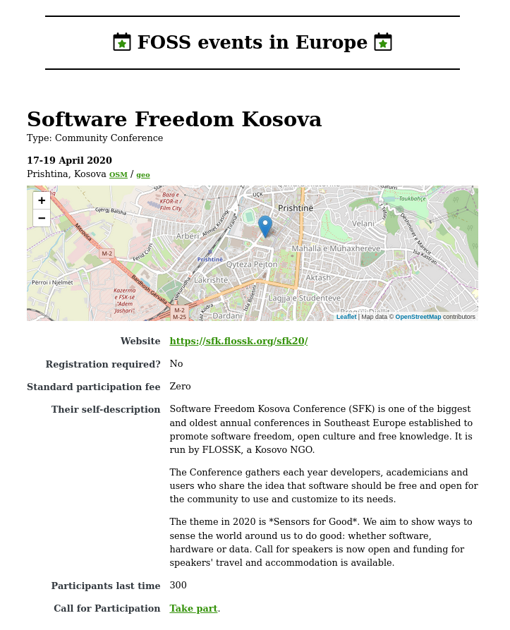 FOSS_events's tweet photo. Updated on // https://t.co/Xy81PGpIVD: 

Software Freedom Kosova is a community conference on April 17-19, 2020 in #Prishtina, #Kosova. 

No registration required but Call for Participation is already open. 

https://t.co/8YOzr2fmFK

#foss #floss #flossk #cfp #sfk @flosskosova https://t.co/8Qtp2JIokQ