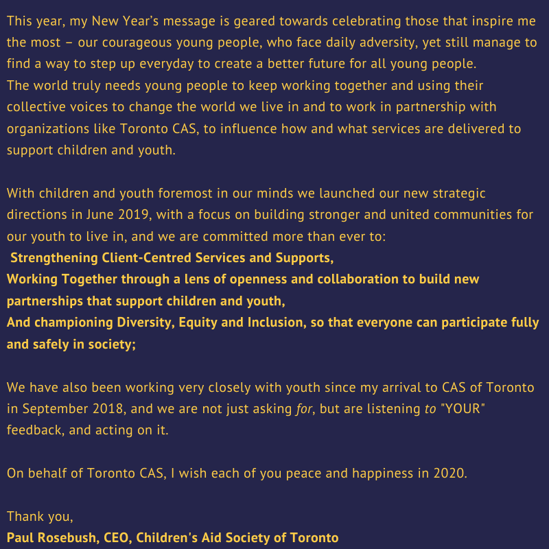 CAS_Toronto's tweet photo. A message to kick off the New Year from #PaulRosebush CEO of #TorontoCAS Check it out here 👇 #happynewyear2020 #Goodbye2019 https://t.co/WEHzG3BUeY