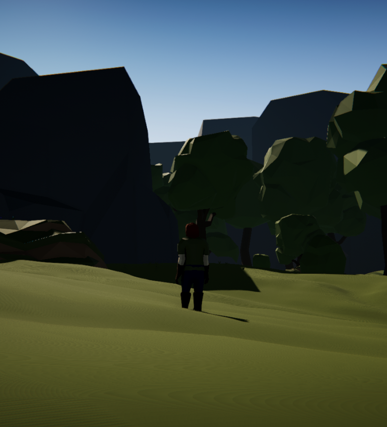 Ralingame's tweet photo. Sonnenaufgang im Dev Krater. So langsam wird es zu einer richtigen Welt. Zeit und Wetter sind natürlich Servergesteuert. #gamedev #indiedev #MMORPG #roleplay https://t.co/HHQEDyczlW