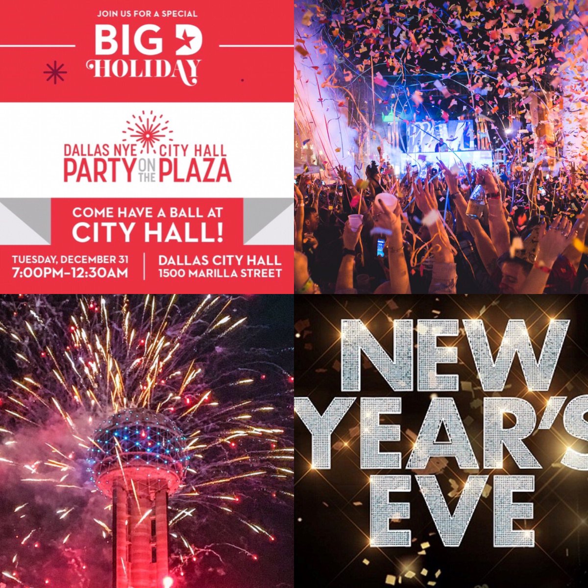 Ring in the new decade with a big bang at Dallas' NYE firework show - Party on the Plaza! Enjoy a night of dazzling lights from all around <a href="/ReunionTower/">Reunion Tower</a> while toasting w/ your friends &amp; families!#happynewyear #partyontheplaza #dallas #dallastexas #texas #USA #peaceonearth