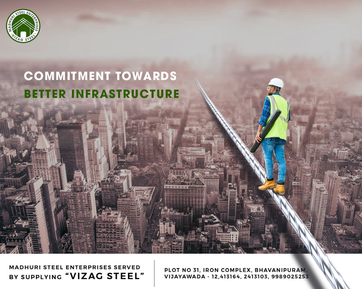 MadhuriSteel's tweet photo. Homes to Apartments, Apartments to Villas, Villas to Commercials We are the strongest authorised dealers of Vizag Steel.
For more information. Call Us On 2413164, 2413103, 9989025253
#madhuristeelenterprises #steelenterprises #steel #vizagsteel #design #construction #apartments https://t.co/pjf5gcUw0O