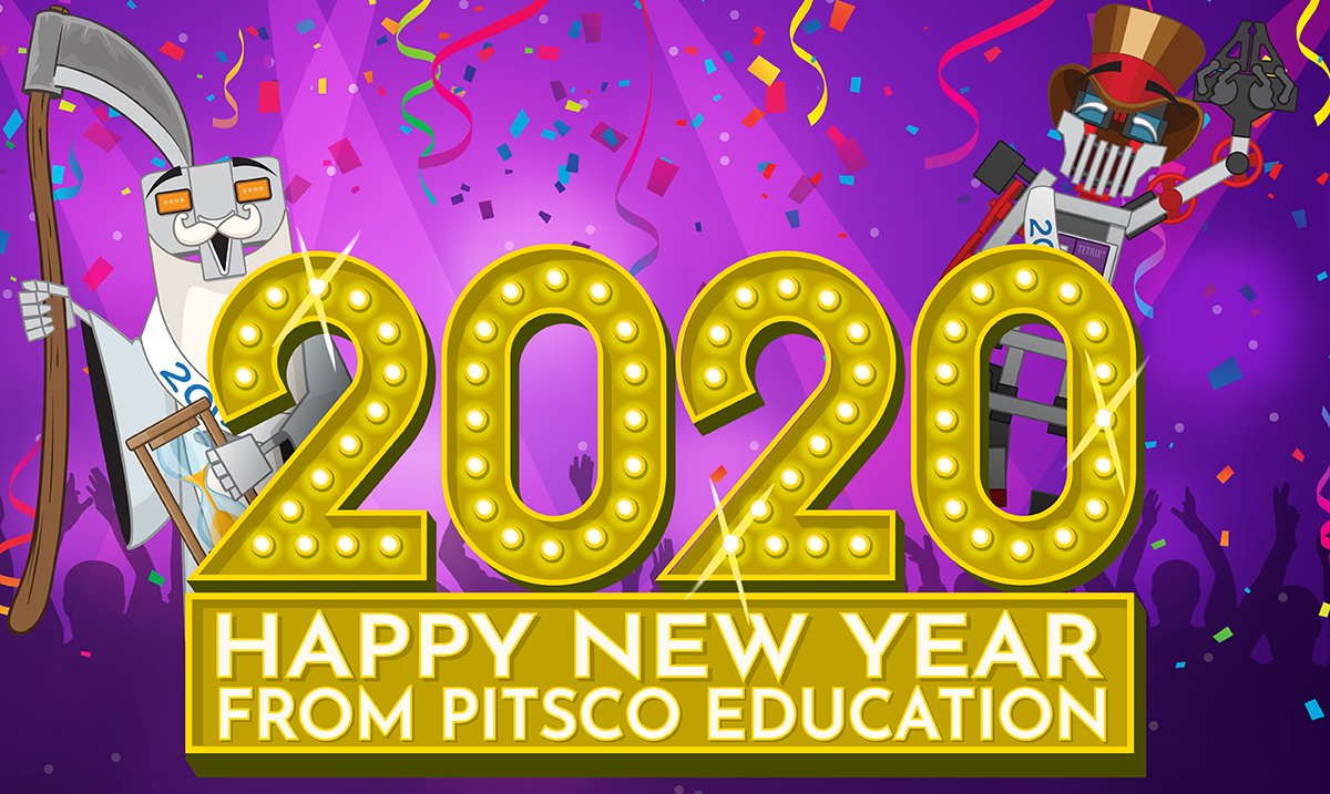 TETRIXrobotics's tweet photo. Feeling those #NewYear vibes already. 
Cheers to 2020 and all the learning, fun, and awesome robots it brings. 

Thank you for being a part of the #TETRIXbyPitsco family!
Happy #NewYearsEve and #HappyNewYear!

#omgrobots #TETRIXteams #TETRIXrobotics #robotics https://t.co/qIY2ViESMV