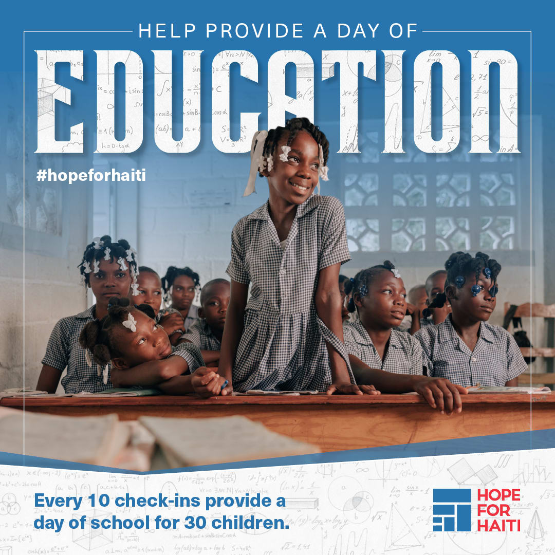 hewdadeland's tweet photo. For the month of January, HEW is honored to be partnering with Hope for Haiti! Every 10 check-ins will provide a day of school for 30 children in Haiti #hopeforhaiti #sweatangels #hewfitness #livingtogive https://t.co/QXGhKFN9QM