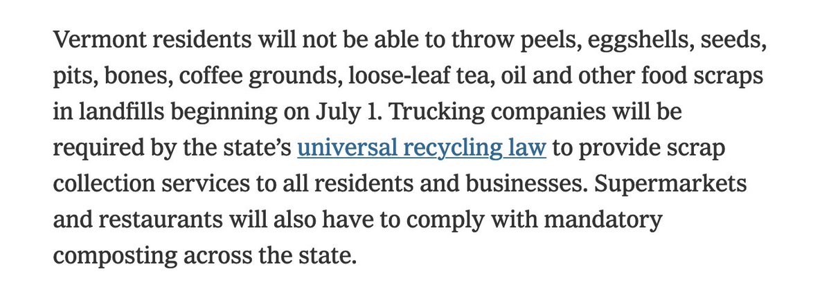 kdimercurio's tweet photo. Proud #vermonter. #foodwaste doesn't belong in trashbags. https://t.co/7pIZa4JGKj