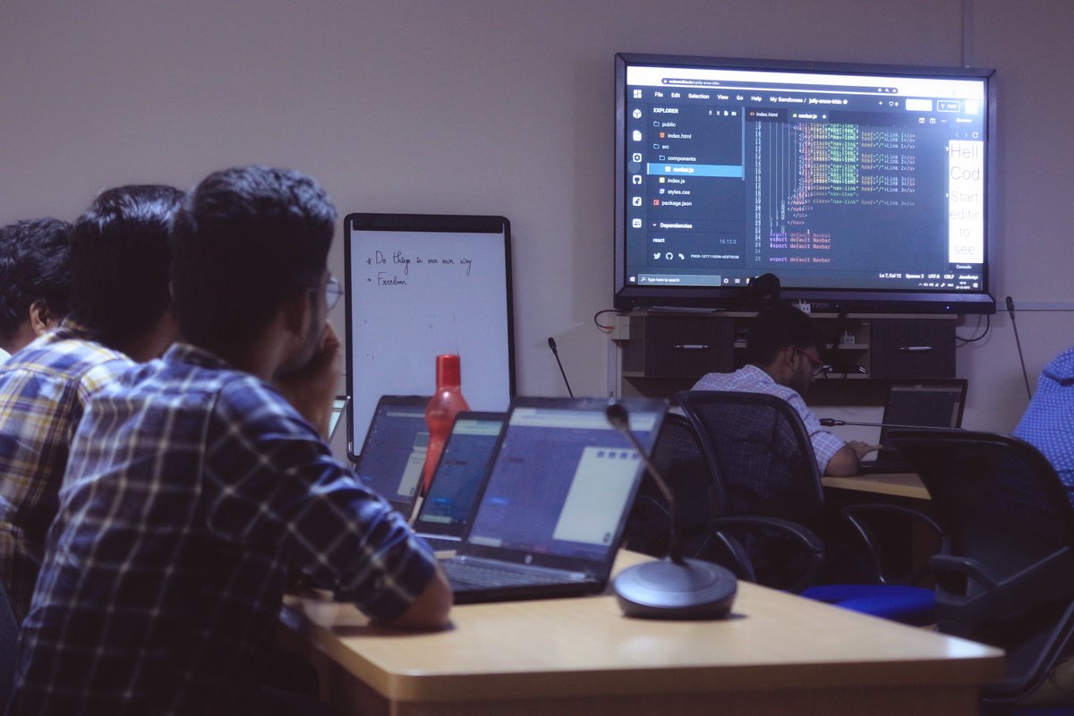 dcs_sastra's tweet photo. #reactjs workshop went well with the enthusiastic students. They were asked to code and learn from scratch along with the instructor session.
@google @facebook @fbplatform @DevCIndore
#dsc19 #DSC #dscsastra #reactjsdeveloper #developerstudentclubs
PC: Kathir
EC: Umesh https://t.co/xpleFf0gac