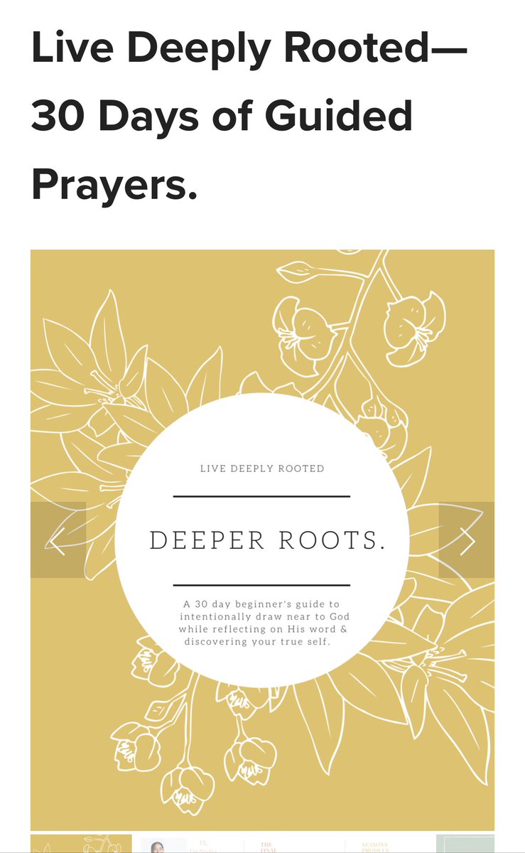 sopharush's tweet image. So excited to release my new ebook. It’s a 30 days of guided prayers. Greta way to start the new year being intentional. Would love for y’all to join me for the next 4 weeks. Would mean a lot if y’all shared this. Thank you guys so much. 😭💛💛💛

livedeeplyrooted.org/shop-1