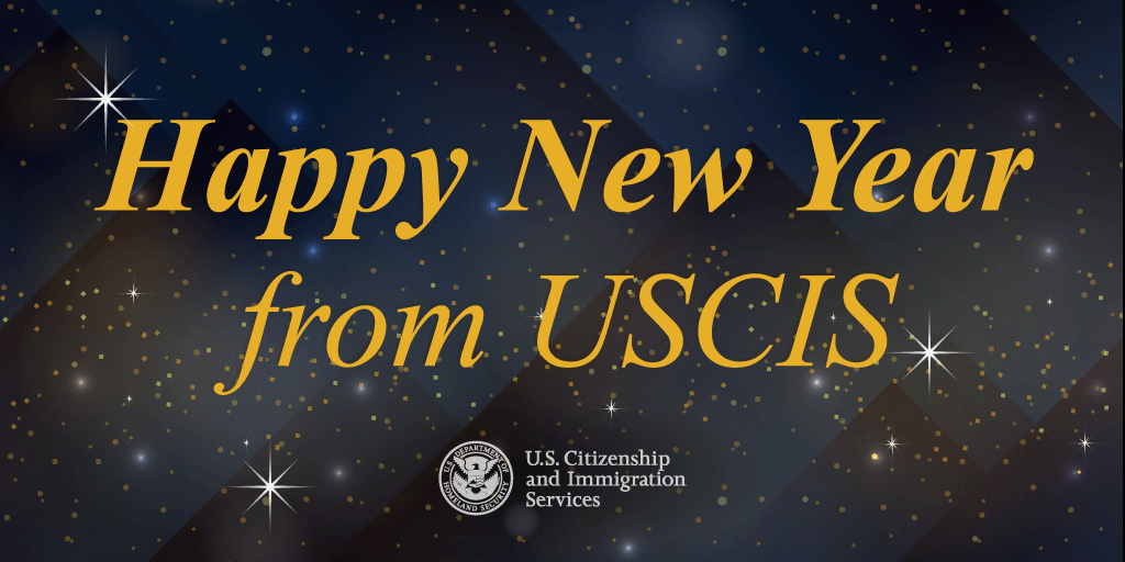 #HappyNewYear2020 from USCIS! 

Our offices will be closed tomorrow and reopen on Thurs, Jan 2.
