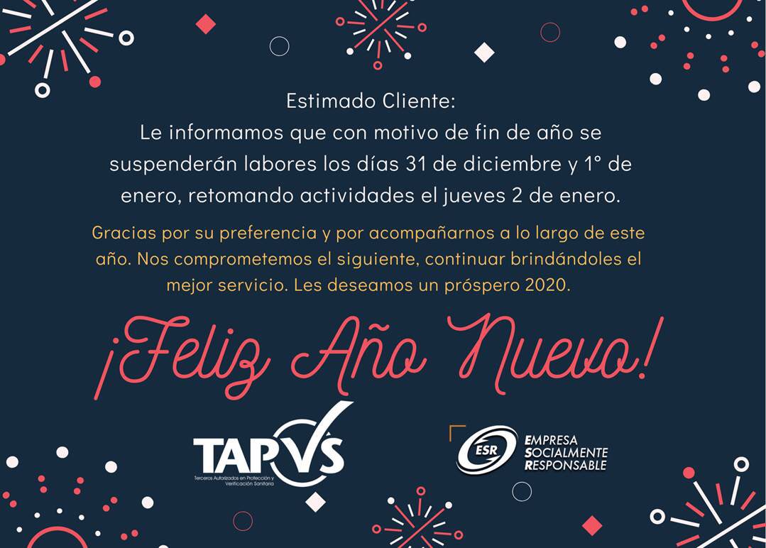 TAPVS's tweet image. Feliz Año Nuevo!! #familiaTAPVS #2020
