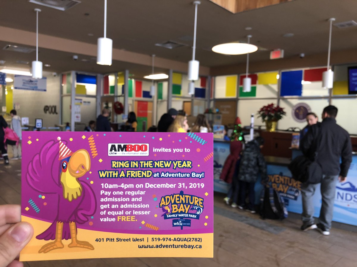 am800_cklw_'s tweet photo. Adventure Bay is celebrating the New Year with buy one get one FREE admission passes into the water park! Come join us from 10am-4pm today! #adbay @AdventureBayFWP https://t.co/3eVwcNFjdi